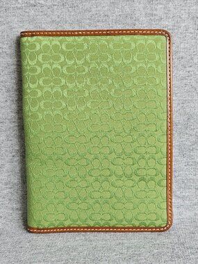 RARE COACH Vintage Signature Lime Green Photo Book/Notebook Holder Y2K Sketch